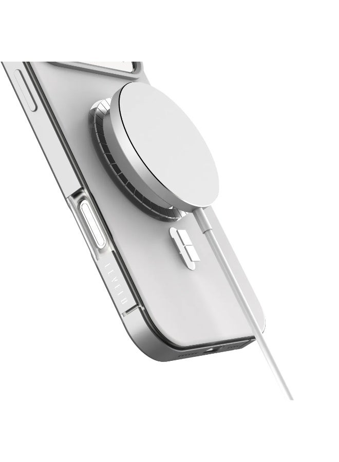 ليفيلو حافظة iPhone 17 Pro Max MagSafe Opulis مع سيليكون سائل للراحة ومصد مقاوم للصدمات / تصميم مقاوم للبصمات وغير قابل للانزلاق / إطار من سبائك الألومنيوم للكاميرا والحواف / تصميم شفاف معتم - فضي حجري - Image 2