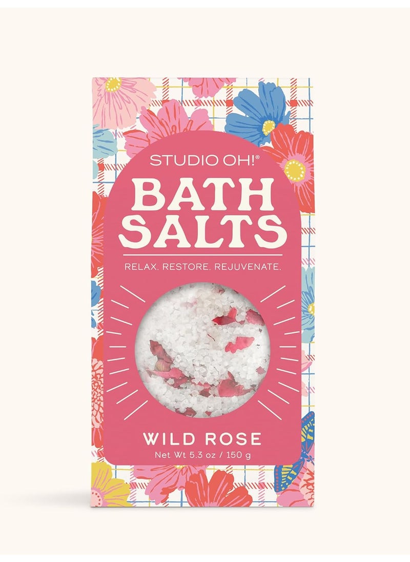 Studio Oh! - Studio Oh Scented Bath Salts Luxury Quick Dissolve Bath Soak Relaxing Aromatherapy with Natural Leaves  Flowers Ideal Gift for All Occasions 53 oz  Plaid Blossoms - Image 1
