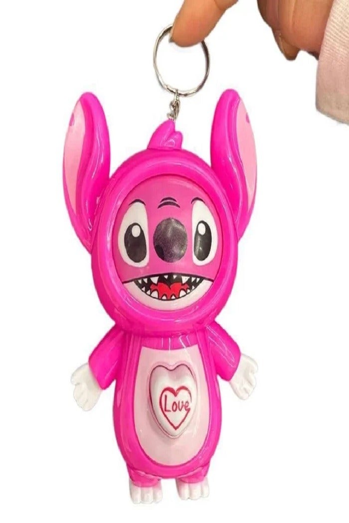Stitch Face-Changing Expression Doll Keychain, Stitch Character Design, Stress Relief Toy Pink - Image 2