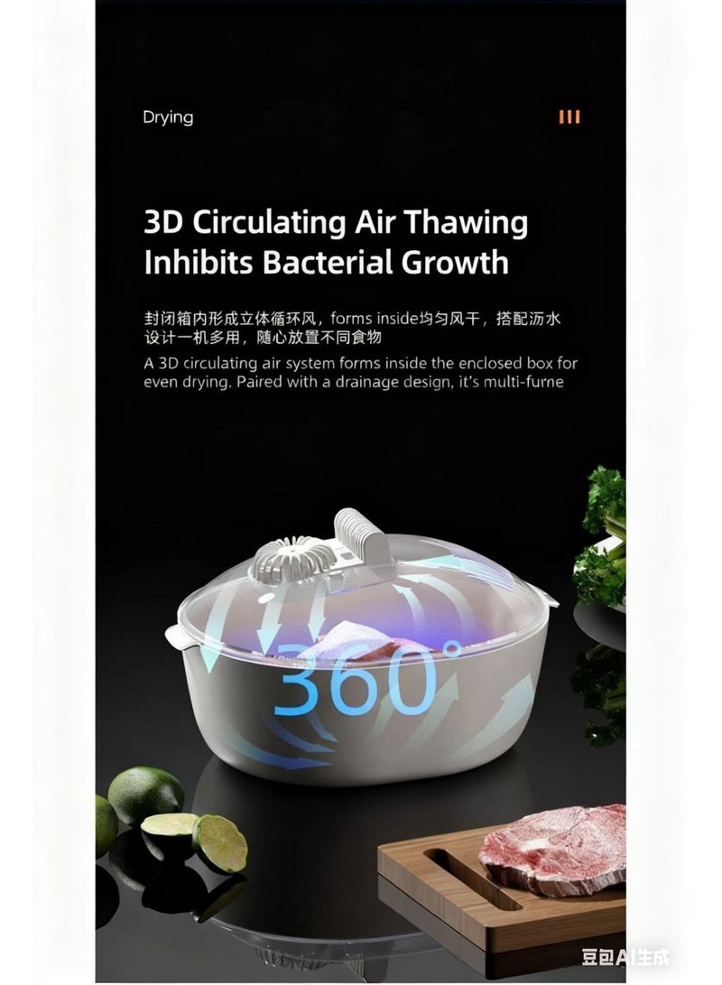 Food Thaw Machine Air Dry Thawing Machine with UV Sterilization, Electric Defrosting Board, Defrosting Machine for Frozen Food, Meat Defroster, Thaw Claw,  Freeze Dryer Accessories - Image 1