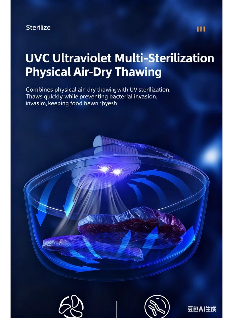 Food Thaw Machine Air Dry Thawing Machine with UV Sterilization, Electric Defrosting Board, Defrosting Machine for Frozen Food, Meat Defroster, Thaw Claw,  Freeze Dryer Accessories - Image 3