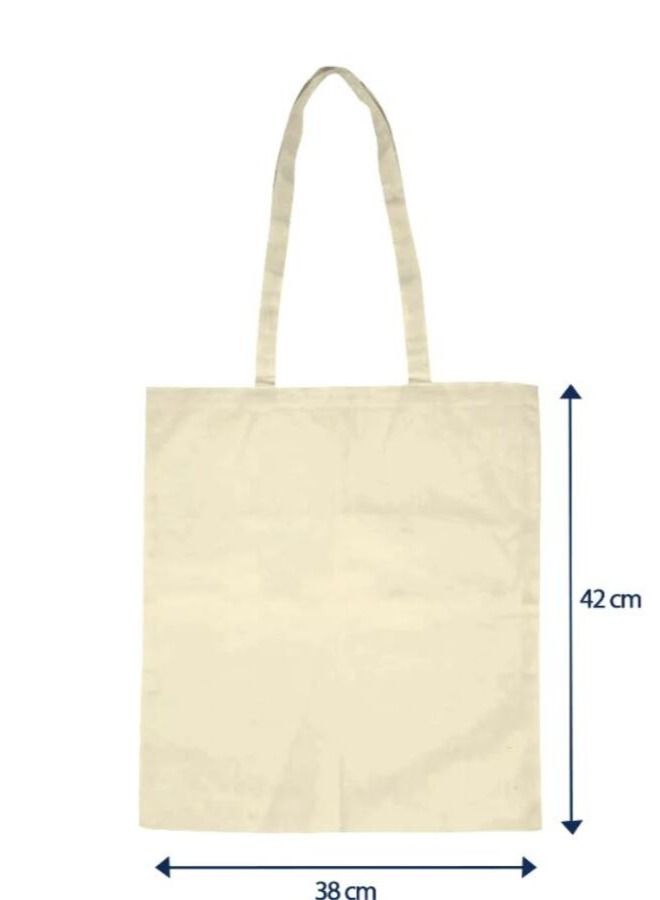 Strong Natural Cotton Reusable Tote Bags Pack of 10 - Image 1