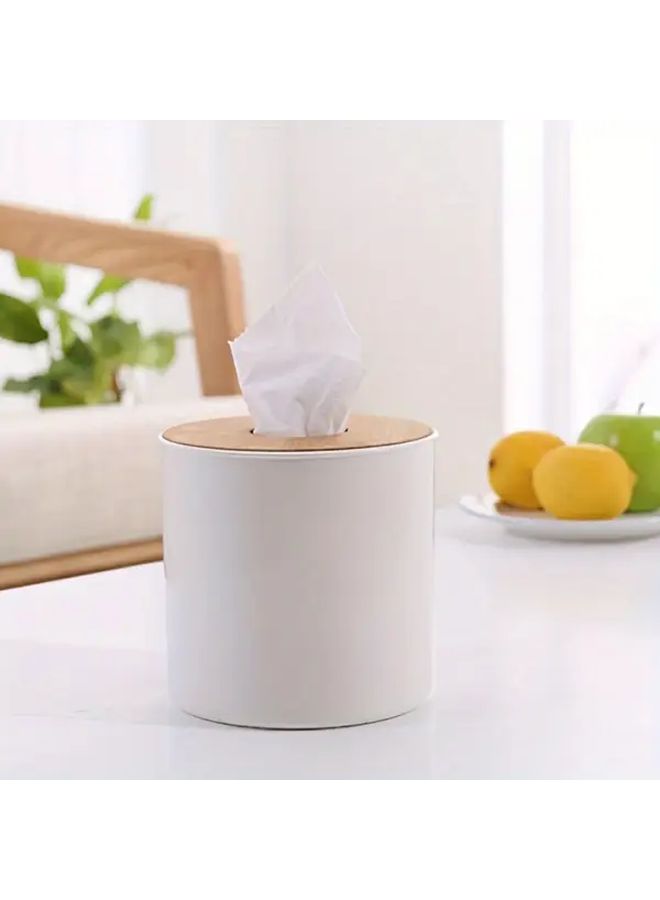 A Charming White Bamboo Tissue Holder For Enhancing Bedroom Aesthetics - Image 1