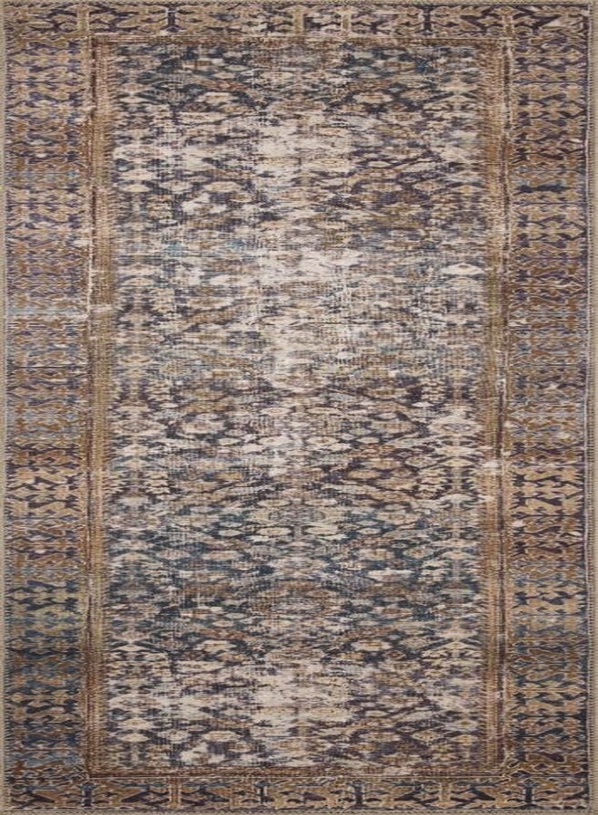 Loloi Amber Lewis Georgie Collection GER-05 Denim/Spice 3'-9" x 5'-6", .19" Pile Height, Accent Rug - Image 4