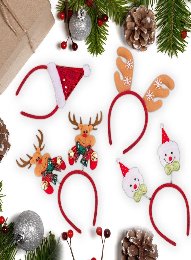 BQTQ 18 Pieces Christmas Headbands Snowman Reindeer Antlers Elves Snowflake Headbands Party Costume for Christmas Holiday Favor - Image 5