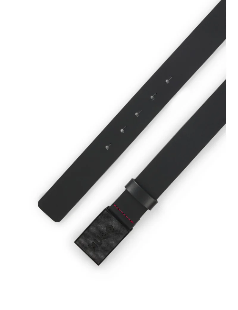 هوجو Buffalo-leather belt with plaque buckle