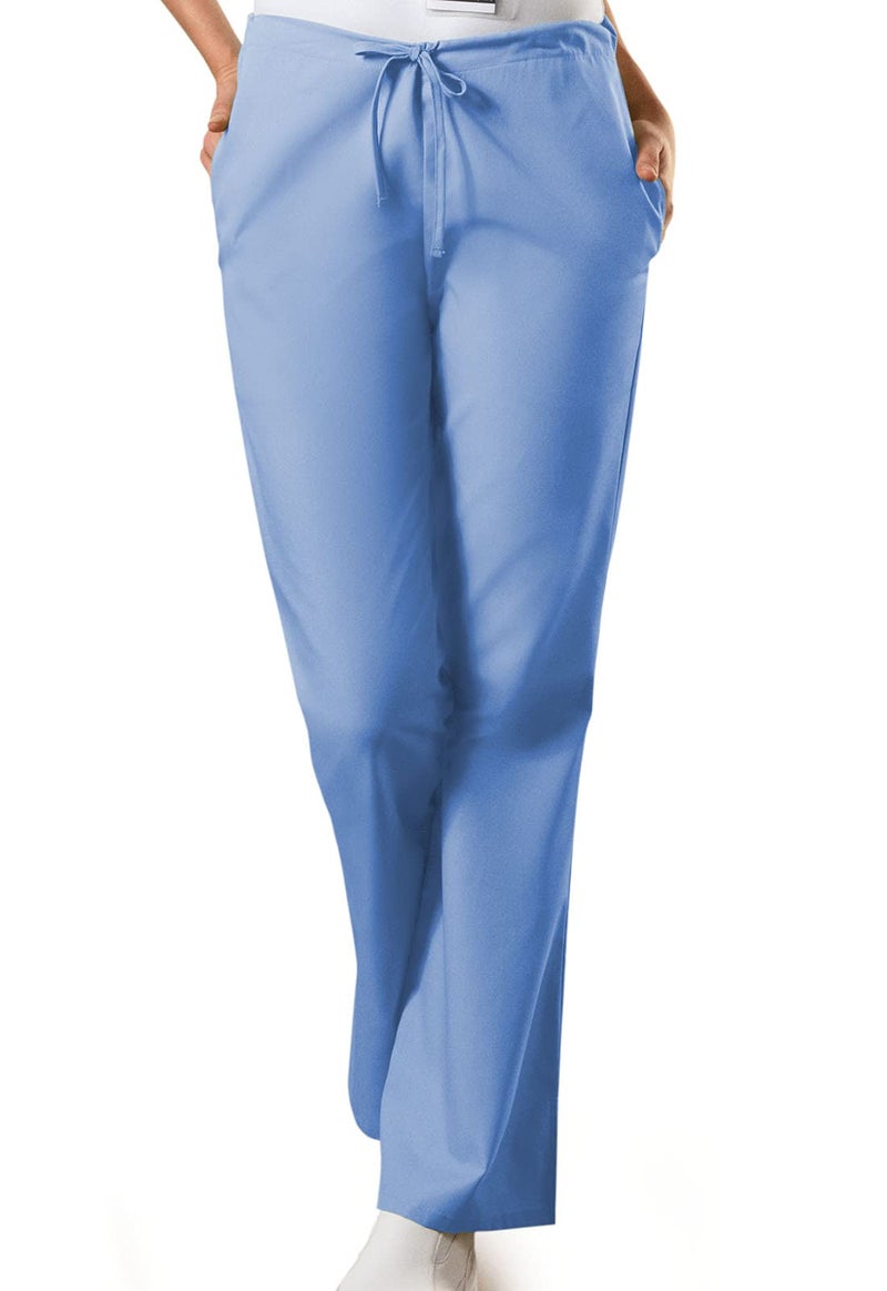 Cherokee Women's Fashionable Flare Leg Drawstring Pant, Ciel, Large Petite - Image 2