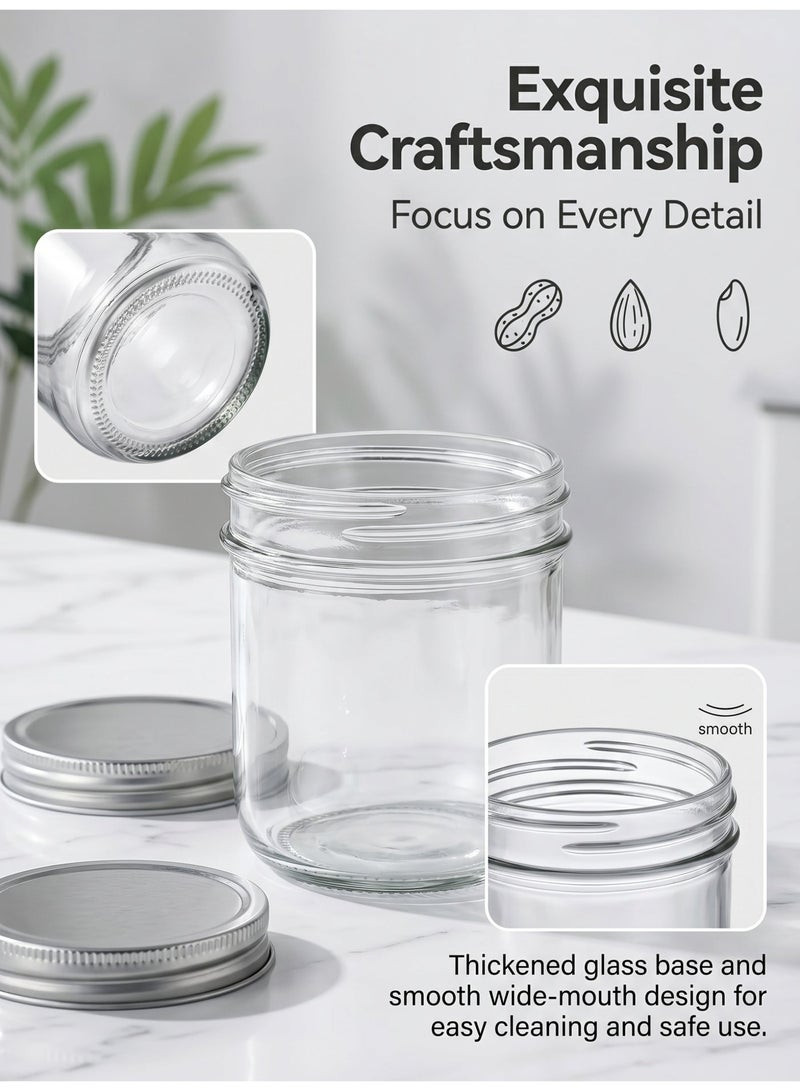 nihao 330ml Glass Jars with Lids, Set of 6 + Accessories - Airtight Food Storage Containers for Spices, Herbs & Dry Goods - Image 5