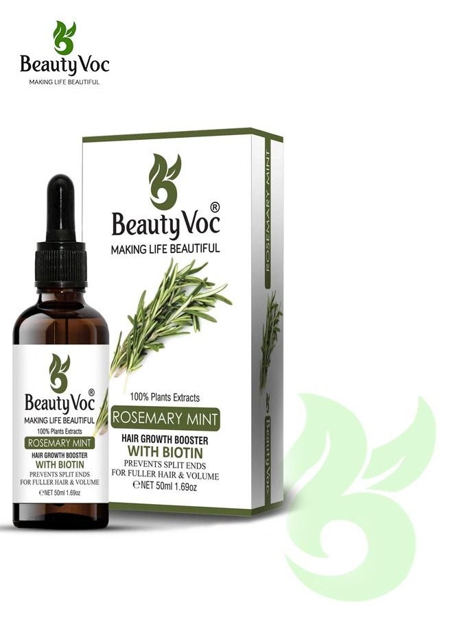 BEAUTY VOC - Rosemary and Mint Oil with Biotin encourage hair growth, fortifies hair strands, diminishes breakage and fosters a vibrant, healthy appearance, 50ml - Image 1