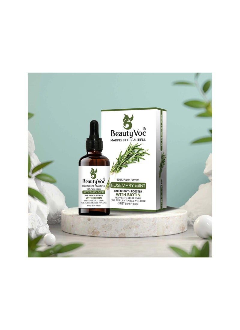 BEAUTY VOC - Rosemary and Mint Oil with Biotin encourage hair growth, fortifies hair strands, diminishes breakage and fosters a vibrant, healthy appearance, 50ml - Image 1