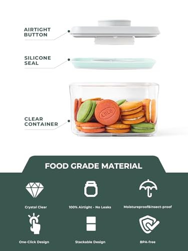 Tourdeus Airtight Food Storage Containers with Lids, BPA Free Cereal Container for Kitchen Pantry Organization, Stackable Clear Plastic Canisters for Flour Sugar Baking Supplies (0.5Qt + 1.5Qt) - Image 5