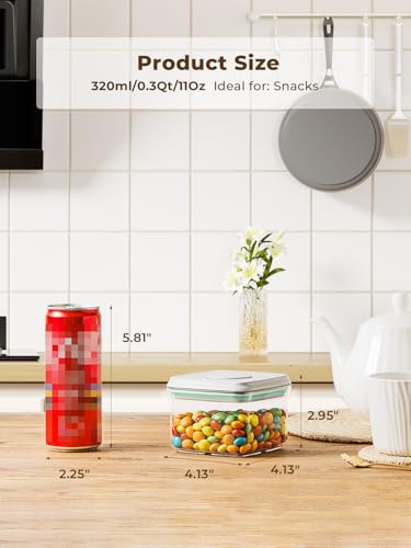 Tourdeus Airtight Food Storage Containers with Lids, BPA Free Cereal Container for Kitchen Pantry Organization, Stackable Clear Plastic Canisters for Flour Sugar Baking Supplies (0.5Qt + 1.5Qt) - Image 3