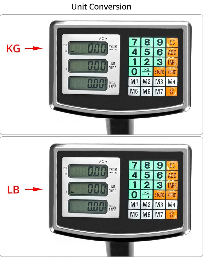 Foldable 600LB Weight Computing Postal Scale, Floor Platform Digital Scale, Accurate Warehouse Large Shipping Mailing LB/KG Calculator - Image 4