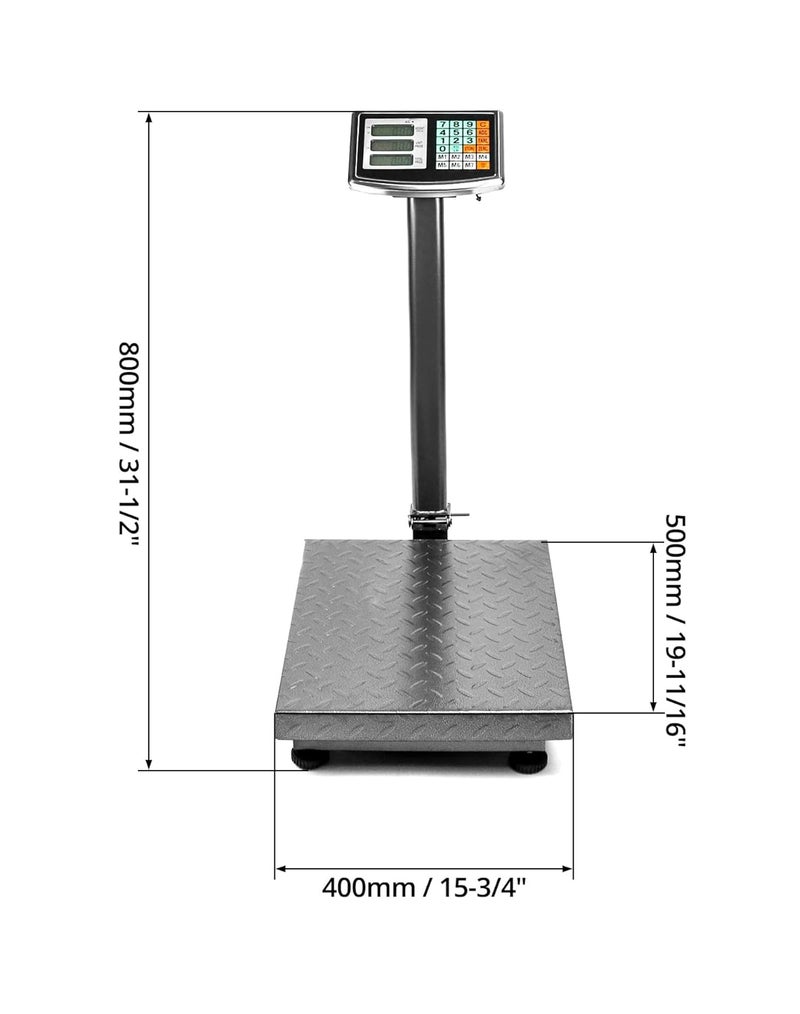 Foldable 600LB Weight Computing Postal Scale, Floor Platform Digital Scale, Accurate Warehouse Large Shipping Mailing LB/KG Calculator - Image 2