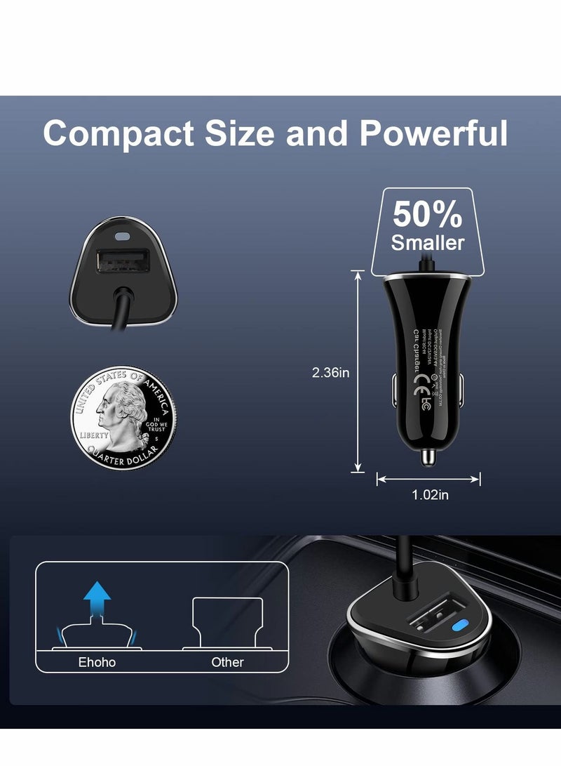 Excefore USB C Car Charger, Charger Fast Charging with 5ft Super Type Coiled Cable, for Samsung Galaxy Z Fold 4 Flip A53 A13 A03s A32 A52 S21 FE S22 Ultra S20 Note 20, 3.4A - Image 2