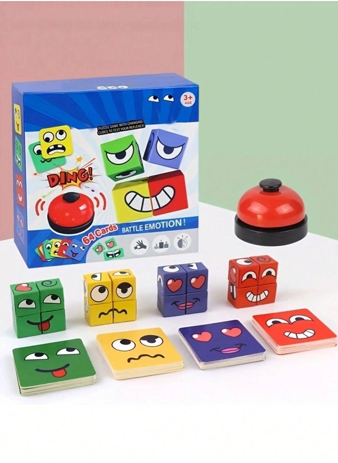 ShebSheb - Expression Matching Puzzle Game,Face Changing Magic Cube Game,Fun Face Blocks Board Games for Kids and Adults - Image 1