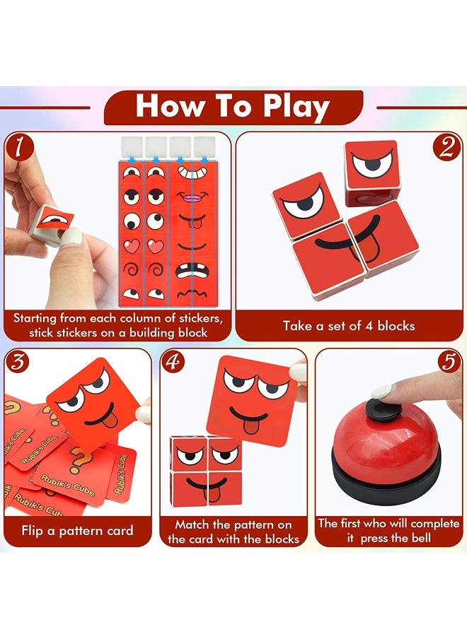 ShebSheb - Expression Matching Puzzle Game,Face Changing Magic Cube Game,Fun Face Blocks Board Games for Kids and Adults - Image 1