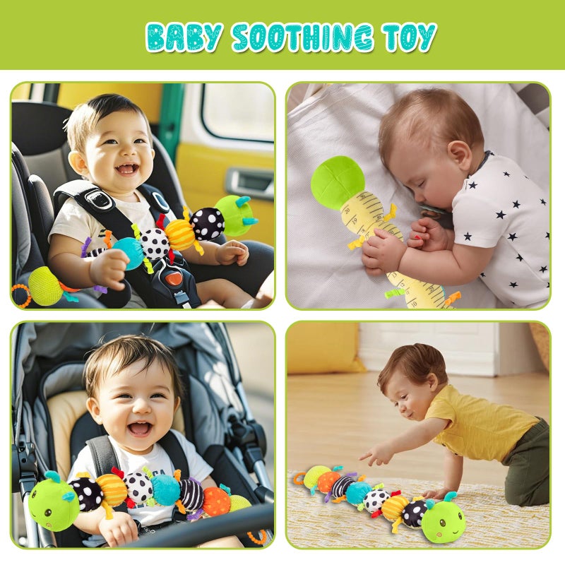 TOHIBEE Baby Stuffed Animal Toys for 0-6 6-12 Months, Baby Musical Caterpillar Tummy Time Toys for Babies 3 6 9 12 18 Months, Newborn Infant Sensory Toys Gifts for 1 2 Year Old Boys Girls - Image 5