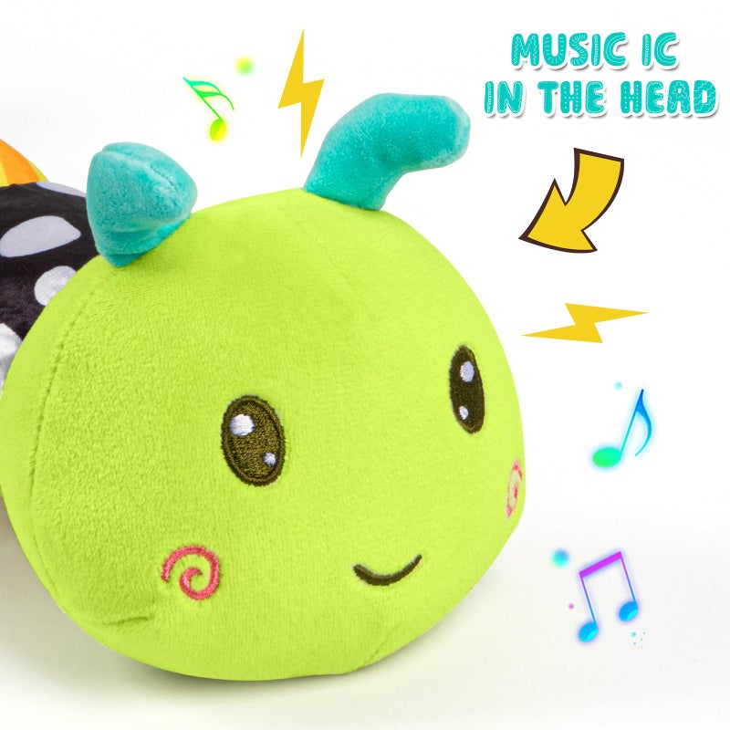 TOHIBEE Baby Stuffed Animal Toys for 0-6 6-12 Months, Baby Musical Caterpillar Tummy Time Toys for Babies 3 6 9 12 18 Months, Newborn Infant Sensory Toys Gifts for 1 2 Year Old Boys Girls - Image 2