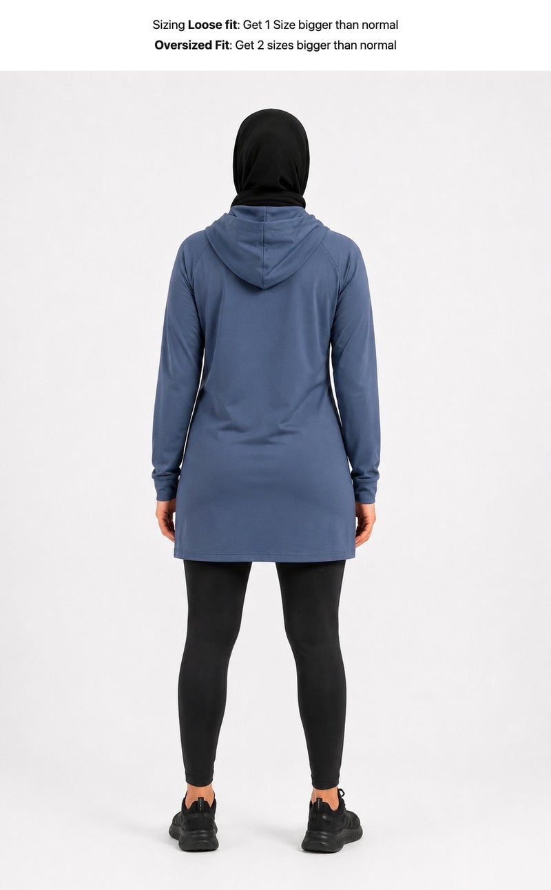 موفليتكس توب تدريبي بغطاء رأس للنساء أزرق ناعم - Image 2