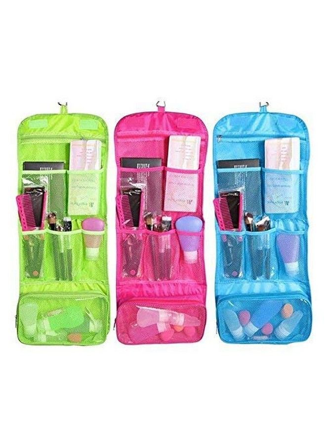 Wishbone Folding Hanging Travel Cosmetic Bag Makeup Organizer Case Pouch Toiletry Wall Hanging Dressing Kit Makeup Organizer Multi Utility Kit - Image 4