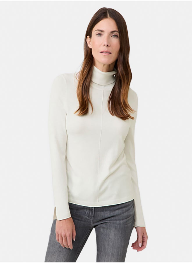 GERRY WEBER Polo Neck Jumper With Sleeve Vents  - Image 1