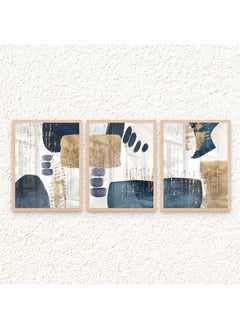Art Decor Art Decor Framed Fine Art Set of 3 Abstract Modern Print Wall Art Vibrant Abstract Portrait Wall Décor for Bedroom Office Living Room Gifting Home Studio  - Image 1