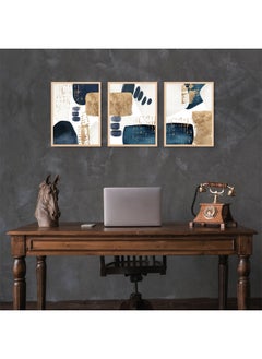 Art Decor Art Decor Framed Fine Art Set of 3 Abstract Modern Print Wall Art Vibrant Abstract Portrait Wall Décor for Bedroom Office Living Room Gifting Home Studio  - Image 3