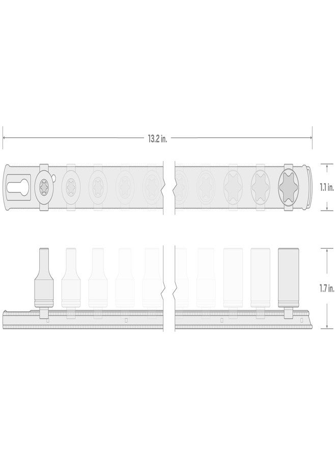 TEKTON 3/8 Inch Drive External Star Impact Socket Set with Rail, 12-Piece (E4-E20) | SID91116 - Image 4