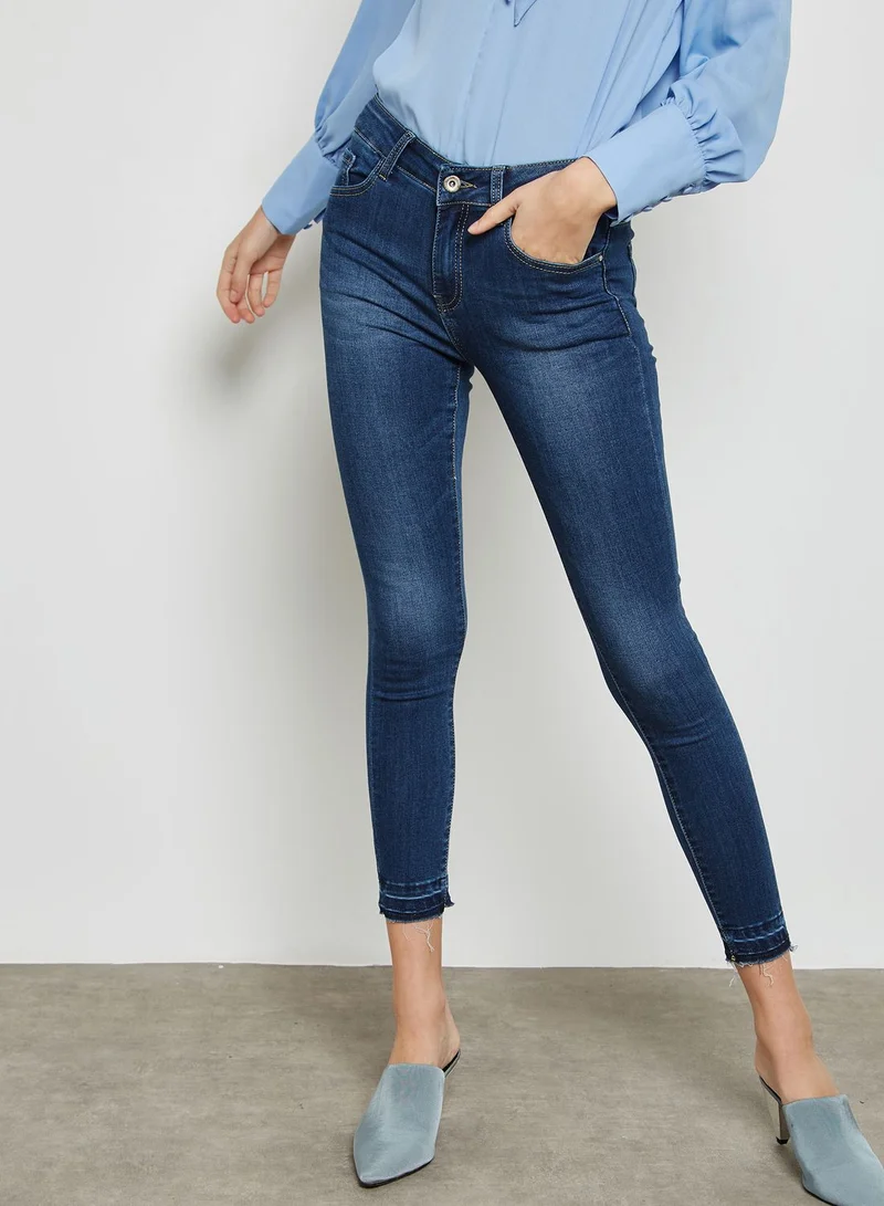 ELLA Raw Hem Skinny Jeans