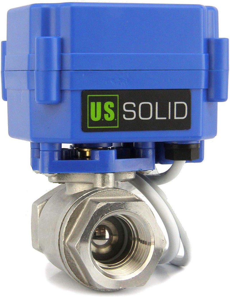 U.S. Solid Motorized Ball Valve - 3/4" Stainless Steel with Full Port, 9-24V DC - Image 1
