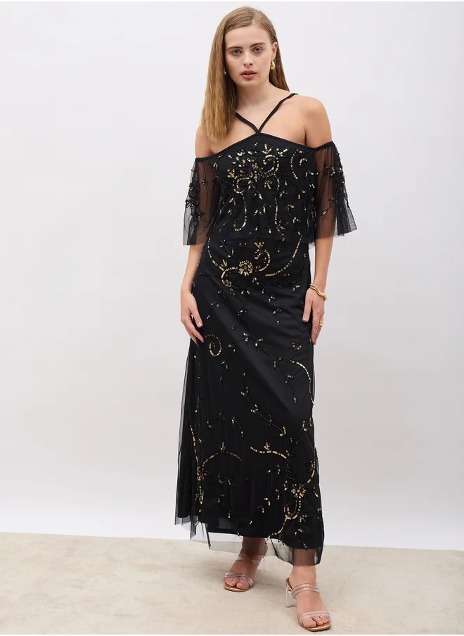 Styli Sequin Embellished Dress