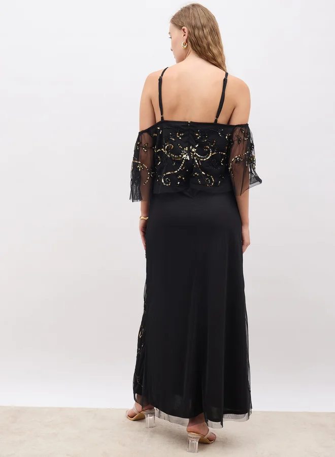 Styli Sequin Embellished Dress