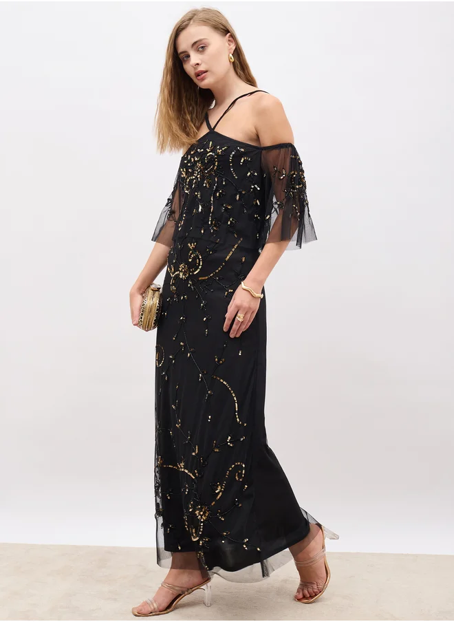 Styli Sequin Embellished Dress