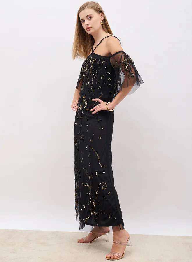 Styli Sequin Embellished Dress