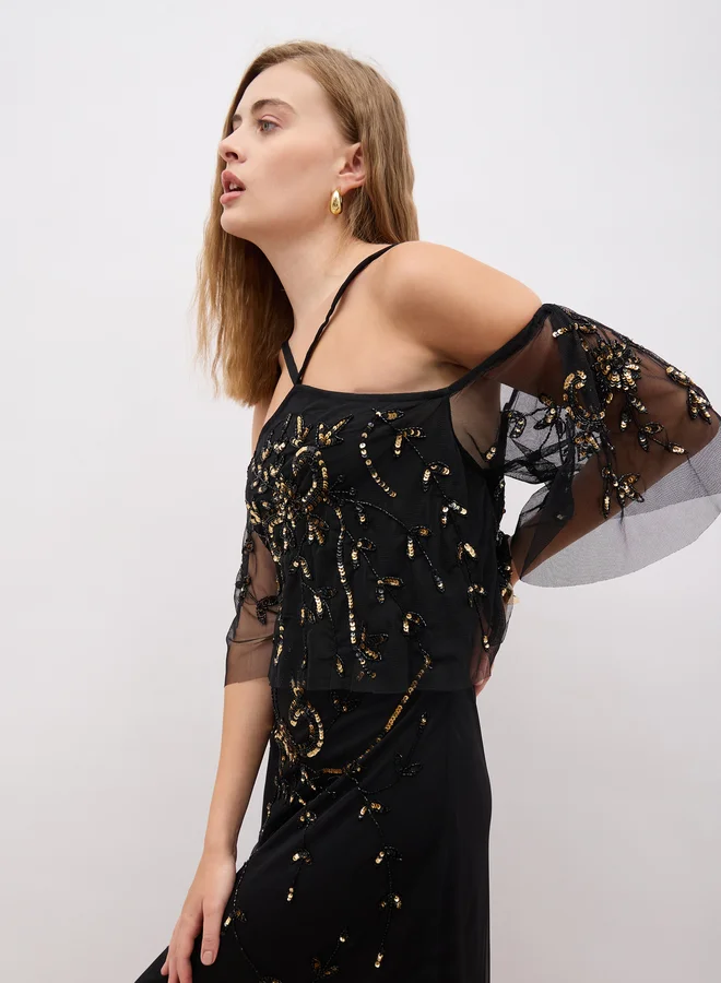Styli Sequin Embellished Dress