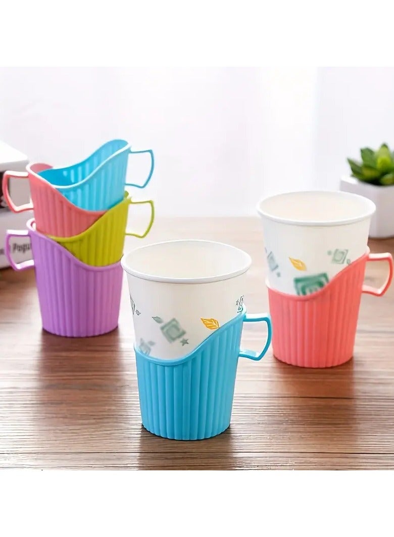 10 قطع من تصميم الموجة حامل كأس يمكن التخلص منه ، قاعدة كأس الشاي البلاستيكية السميكة المقاومة للحرارة ومقاومة للحرارة ، مناسبة للمنزل والمطعم وملحقات المشروبات الحزبية المكتبية ، حامل كأس المشروبات حامل كأس حيوي حامل كأس دائم ، ملحقات كأس (لون عشوائي) - Image 4