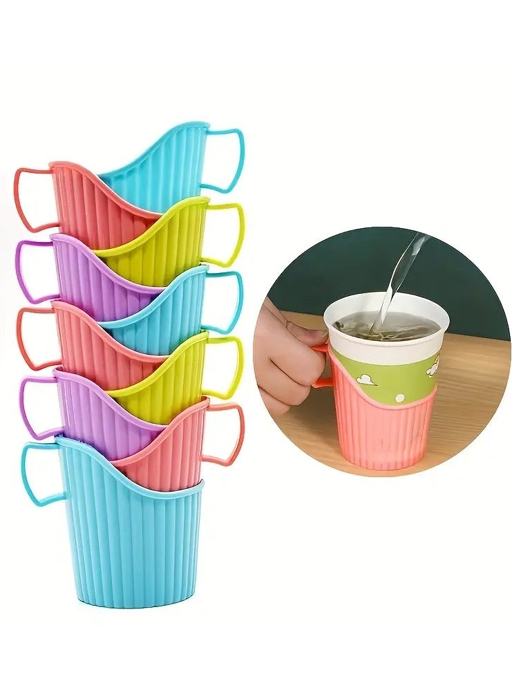 10 قطع من تصميم الموجة حامل كأس يمكن التخلص منه ، قاعدة كأس الشاي البلاستيكية السميكة المقاومة للحرارة ومقاومة للحرارة ، مناسبة للمنزل والمطعم وملحقات المشروبات الحزبية المكتبية ، حامل كأس المشروبات حامل كأس حيوي حامل كأس دائم ، ملحقات كأس (لون عشوائي) - Image 1