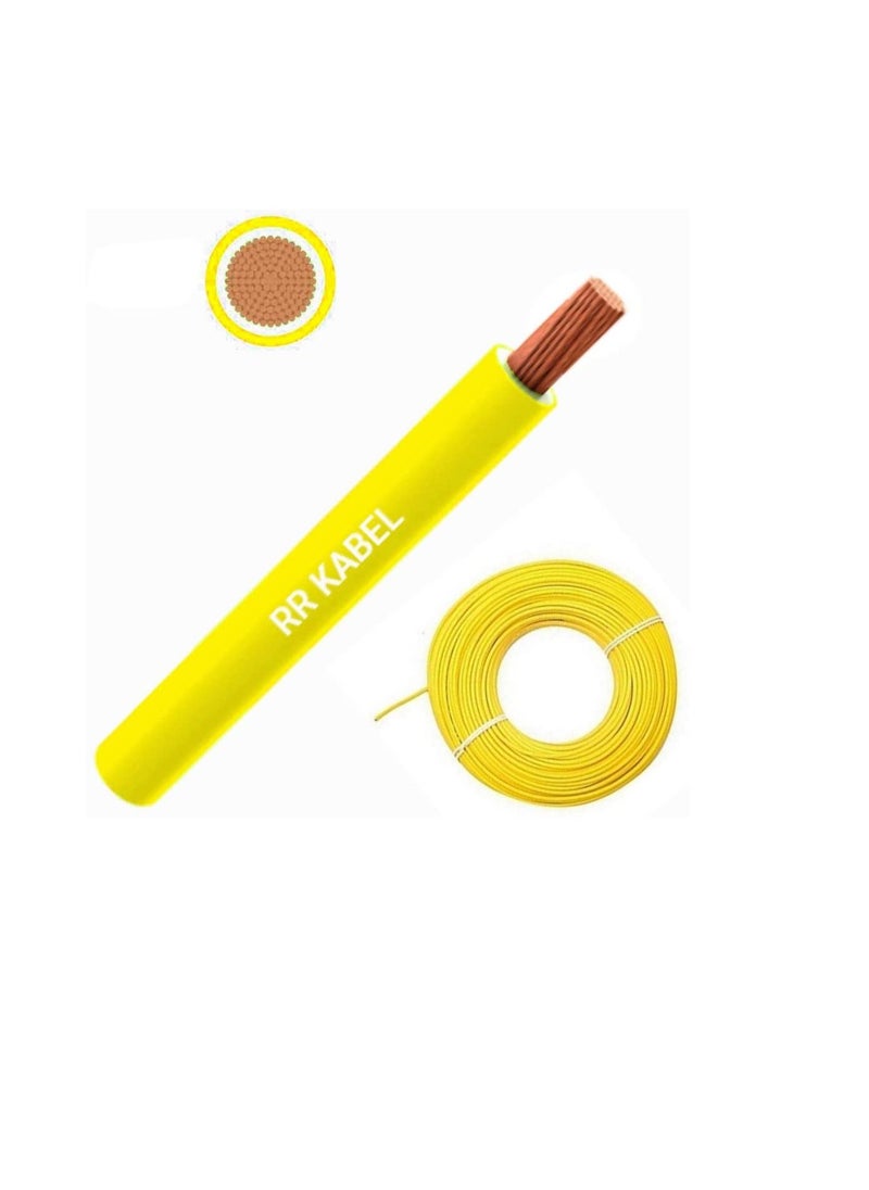 RR RR Multi Strand Pure Copper Single Core Flexible Cables | Trirated Electrolytic Conductor up to 105C Fire Resist Electric Panel Wire | BS6231 ISO9001 CE Compliant 100Y(90m) Roll (4mm, Yellow)  - Image 2