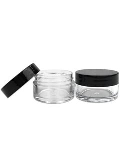 Pana Beauticom 12 Piece 20g/20ml USA Acrylic Round Clear Jars with Lids for Lip Balms, Creams, Make Up, Cosmetics, Samples, Ointments and other Beauty Products (Black Lid (Flat Top))  - Image 3