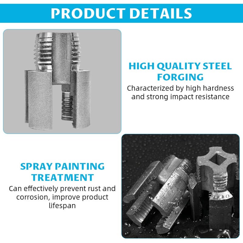 Serplex ® رأس خيوط الأنابيب لآلة الحفر الكهربائية 2 في 1 أداة متكاملة داخلية وخارجية مع عمود سداسي عالمي 1/4 بوصة خيوط 3 قطع - Image 5