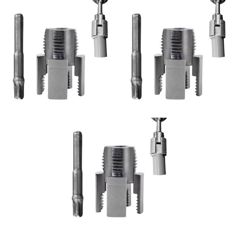 Serplex ® رأس خيوط الأنابيب لآلة الحفر الكهربائية 2 في 1 أداة متكاملة داخلية وخارجية مع عمود سداسي عالمي 1/4 بوصة خيوط 3 قطع - Image 1