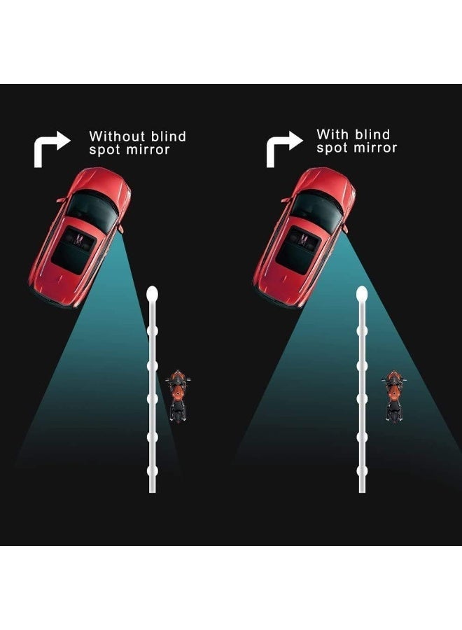 3R Car Blind Spot B Pillar Mirror 360 Degree Adjustable HD View Safety Mirror Universal Side View Assist Mirror Set - Image 2