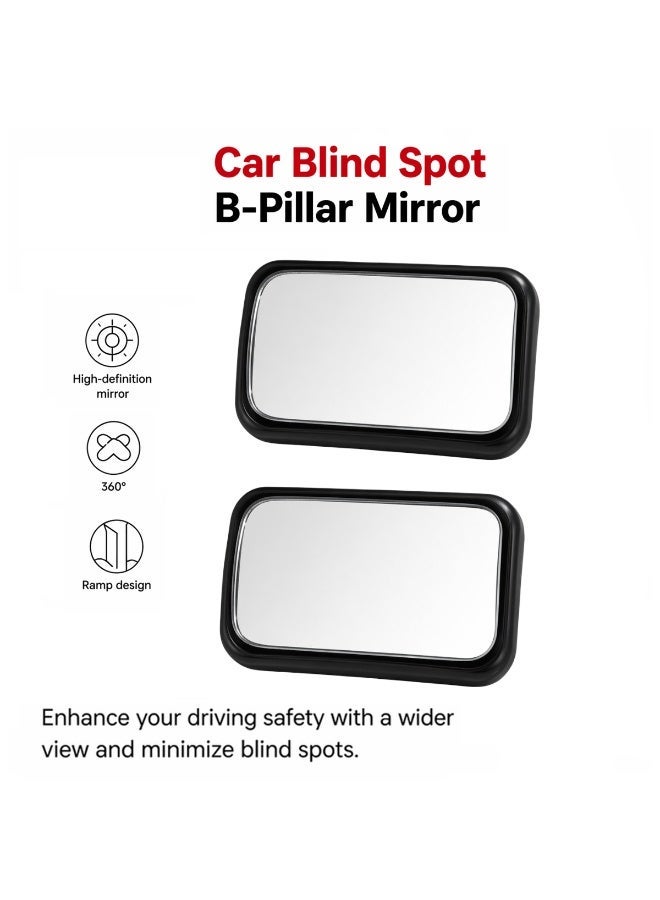 3R Car Blind Spot B Pillar Mirror 360 Degree Adjustable HD View Safety Mirror Universal Side View Assist Mirror Set - Image 3