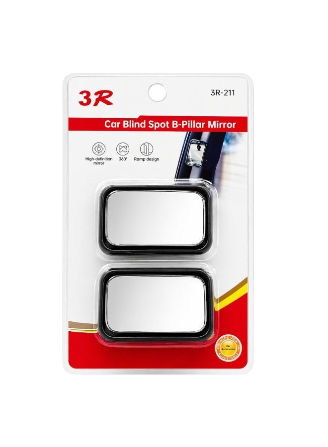 3R Car Blind Spot B Pillar Mirror 360 Degree Adjustable HD View Safety Mirror Universal Side View Assist Mirror Set - Image 4