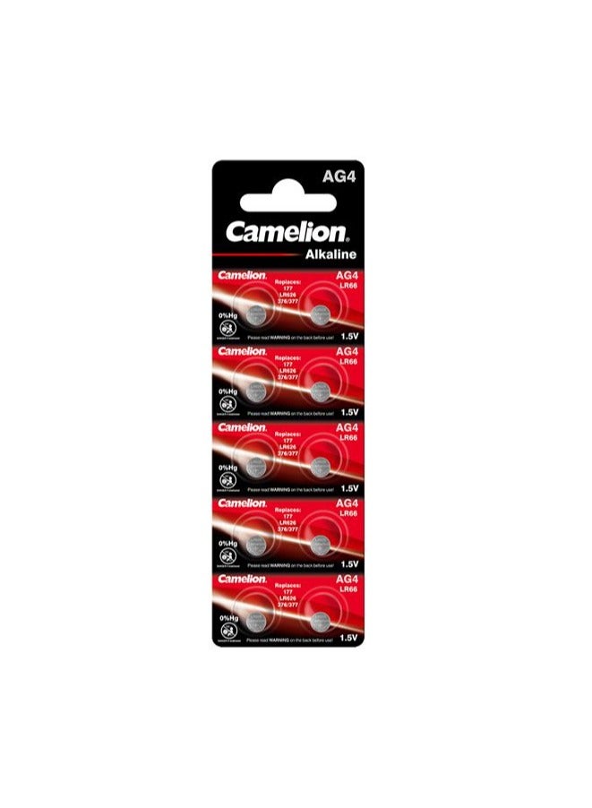 Camelion Camelion alkaline button cell batteries AG4 10 pack x5 - Image 2