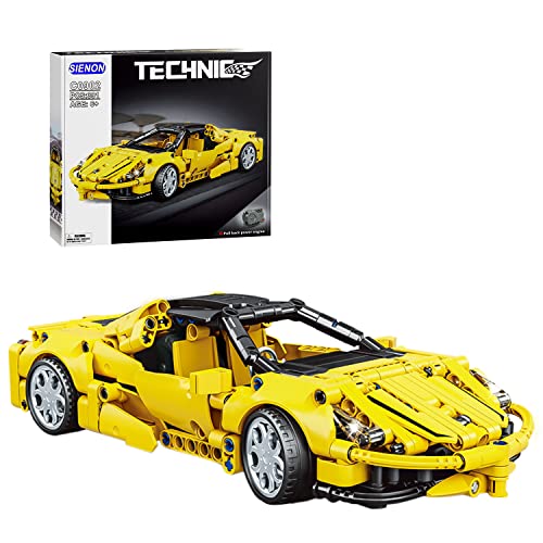 SIENON Technic Super Sports Car Building Kit Pull Back Race Car Toy Racing Vehicle Collectible Model Supercar Building Construction Toys for Kids Girls Boys Age 6 391 Pcs - Image 1