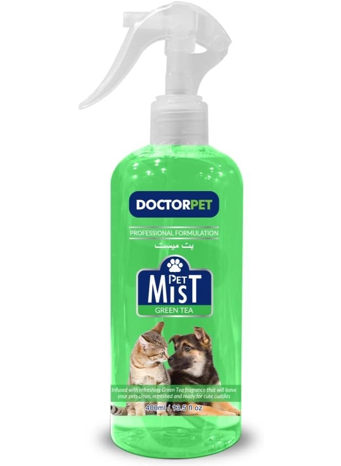 Doctor Pet DoctorPet Pet Mist Odor Eliminator for Dogs & Cats, Green Tea Scent, 400ml - Image 1