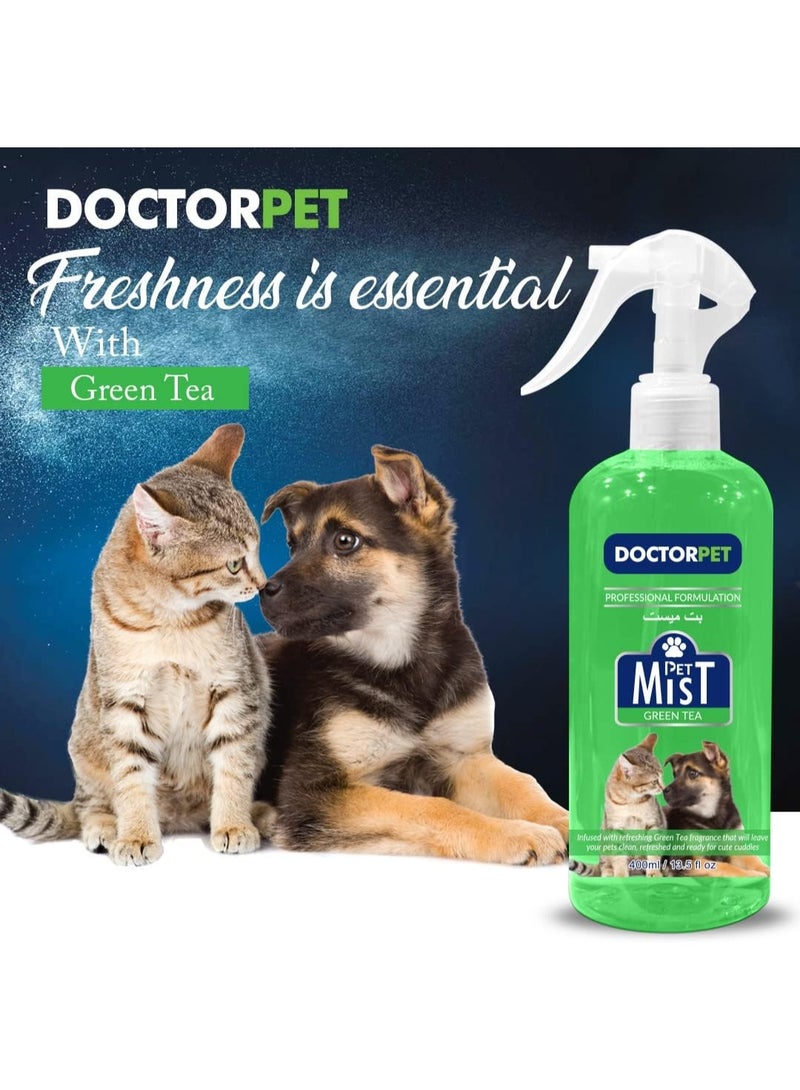 Doctor Pet DoctorPet Pet Mist Odor Eliminator for Dogs & Cats, Green Tea Scent, 400ml - Image 3