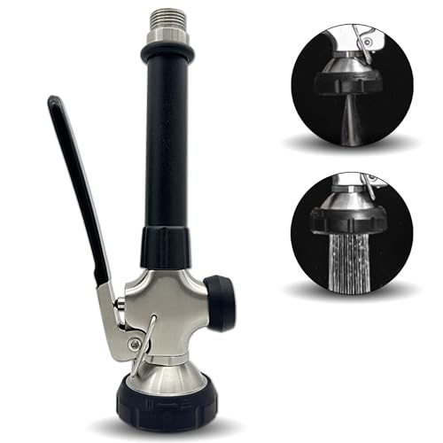 Achelous Pre Rinse Spray Commercial Sink Faucet Sprayer Dual Function,Spray Valve For Use In Commercial Kitchen Faucet,Stainless Steel Nickel Brushed Finished（Black） - Image 1